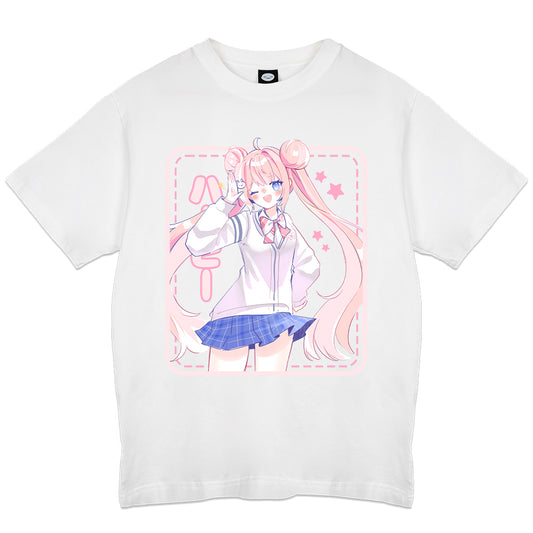 Bun_Mii Schoolgirl White T-Shirt