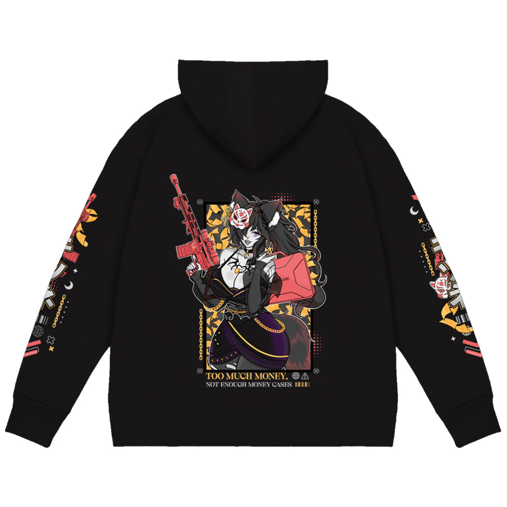 aWildKITsune Too Much Money Zip Up Hoodie