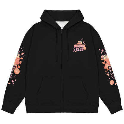 LUCIDIT.Y Orange Club Zip Up Hoodie