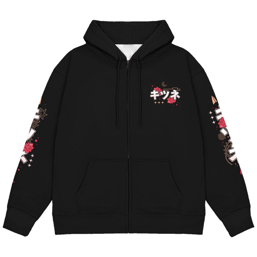 KitsuneNoTamashii Zip Up Hoodie