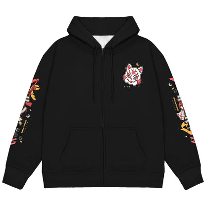 aWildKITsune Too Much Money Zip Up Hoodie