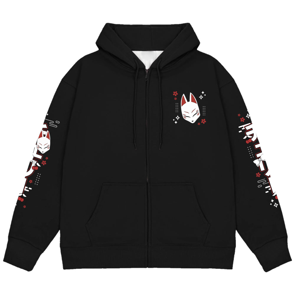 cherri_vt "Kitsune Mask" Zip Up Hoodie
