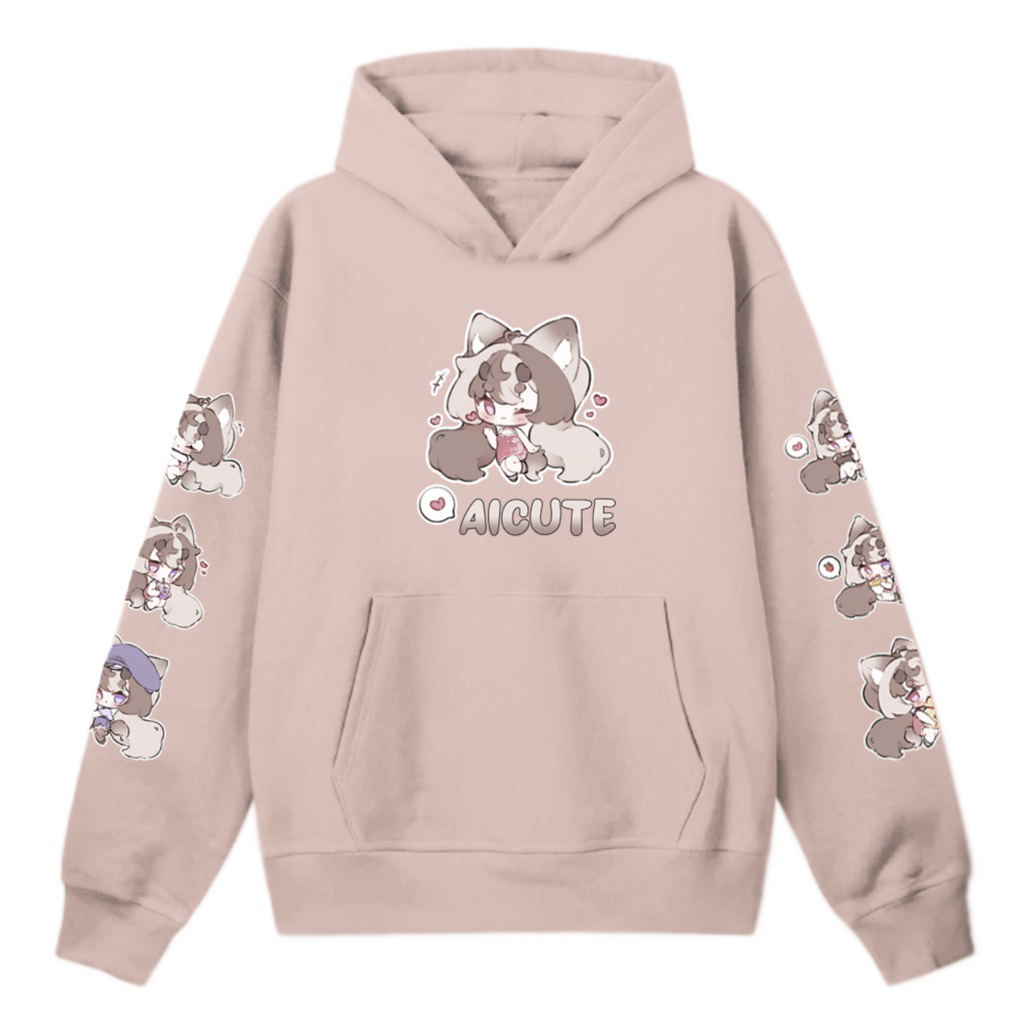 Aicute DragonFox Hoodie(Pink)