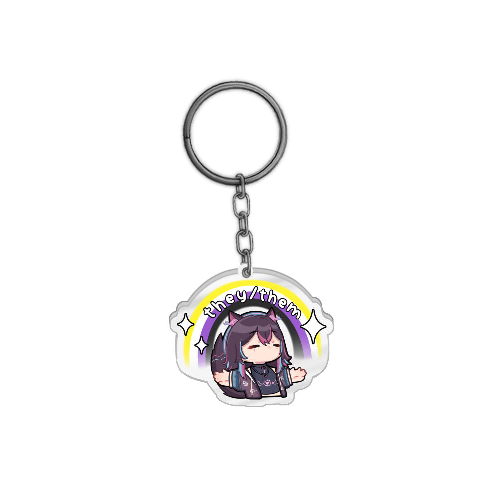 Smitten Seraph they/them Keychain