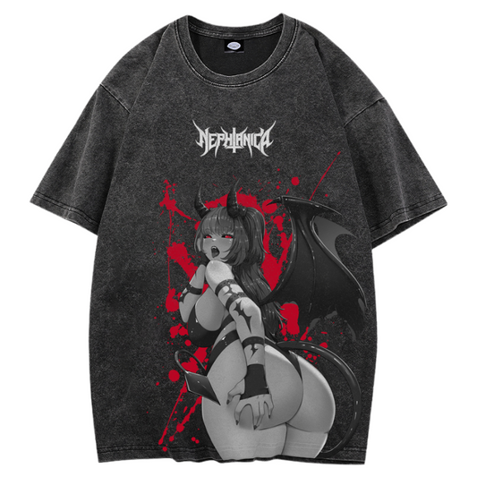 Nephtanica "Blood Thirst" Acid Wash T-Shirt