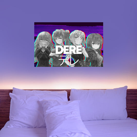 DERE Grayscale Theme Anime Poster