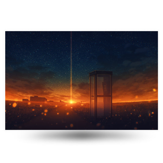 Forgotten Phone Booth Sunset Poster