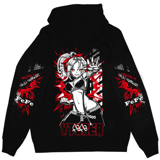 FeFe Red Lights Anime Hoodie