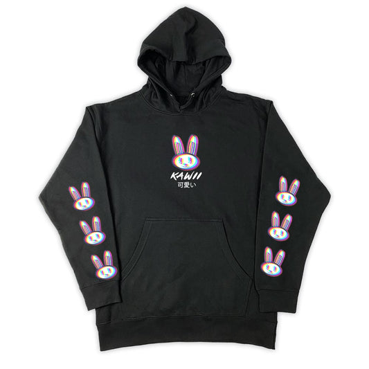 Vapor Bunny "Kawaii" Streetwear Hoodie (Black)