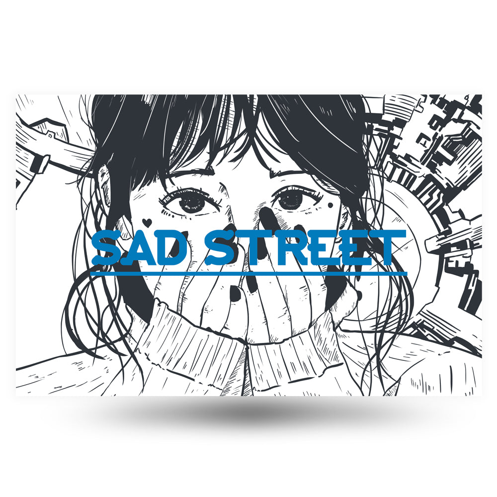 Sad Street White Edition Anime Poster