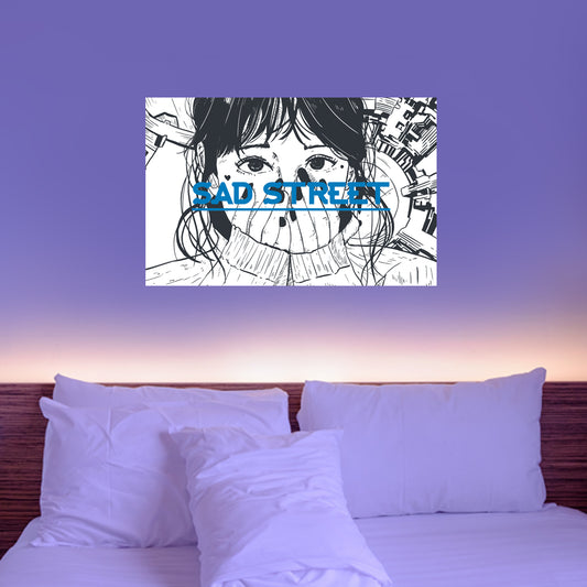 Sad Street White Edition Anime Poster