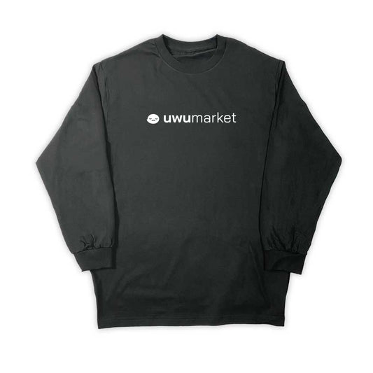 UwU Market Logo Black Long Sleeve Tee