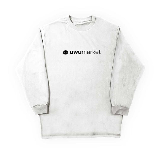 UwU Market Logo White Long Sleeve Tee