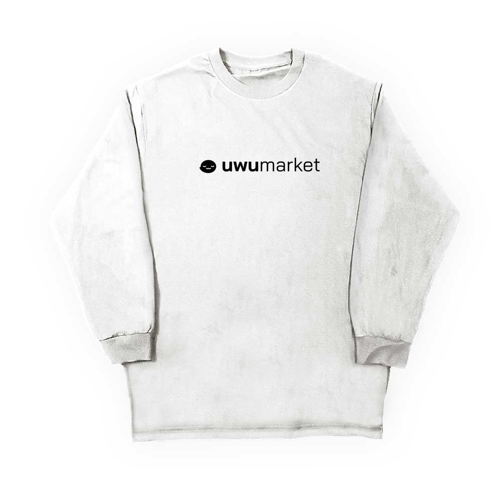 UwU Market Logo White Long Sleeve Tee