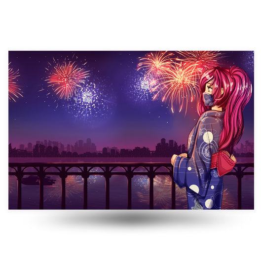 Tsundere Fireworks Anime Poster